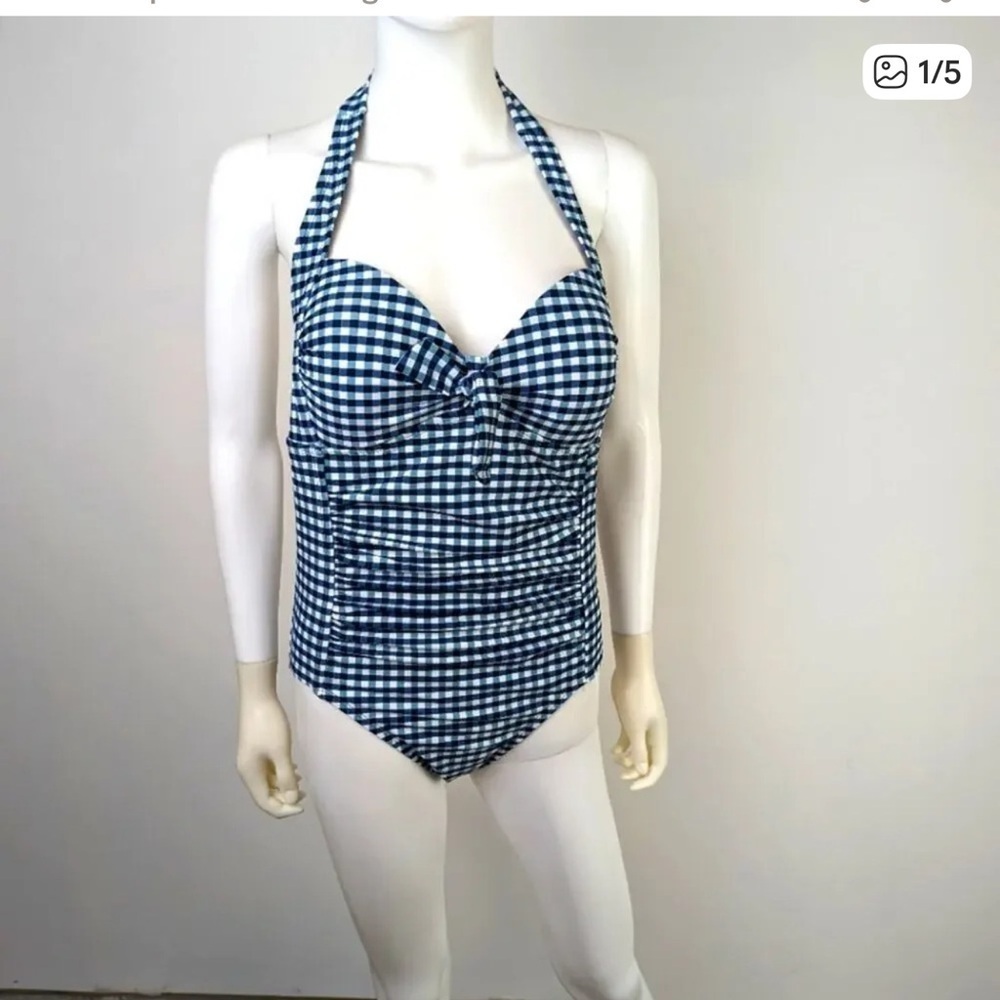 Merona Checkered Blue and White Swimwear